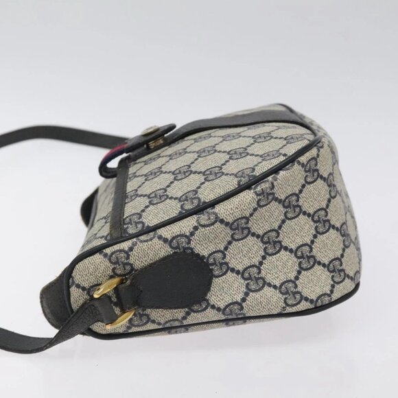 GUCCI GG Supreme Sherry Line Bag PVC Navy Gold Red 89 02 032 Auth BA1735 - Picture 6 of 16